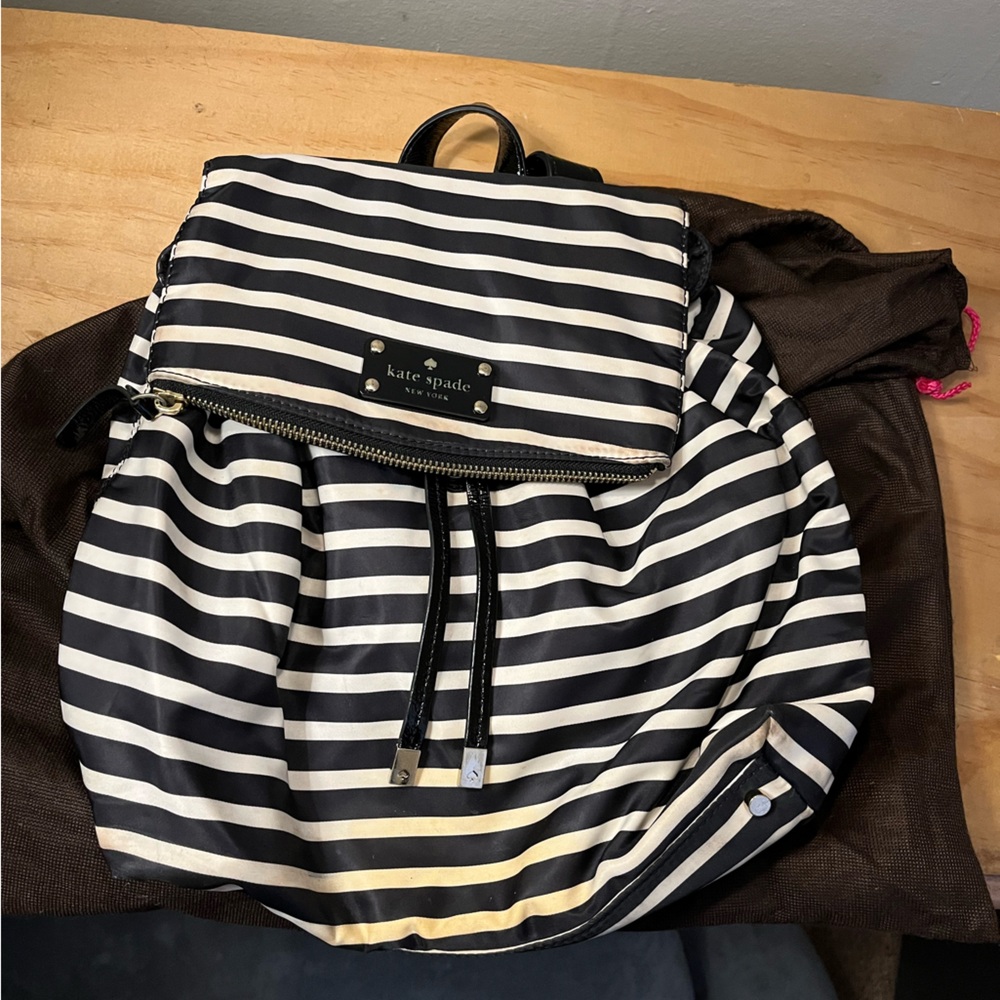 Kate Spade Black and White Striped Bag